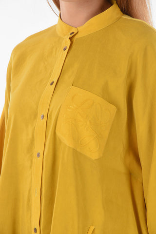 Linen Silk ANAGRAM Tunic Dress with Embroidered Logo