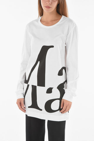 MM1 Contrasting Printed Long Sleeve Maxi T-shirt