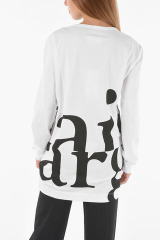 MM1 Contrasting Printed Long Sleeve Maxi T-shirt