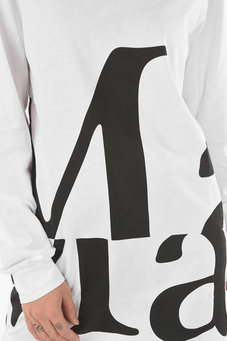 MM1 Contrasting Printed Long Sleeve Maxi T-shirt