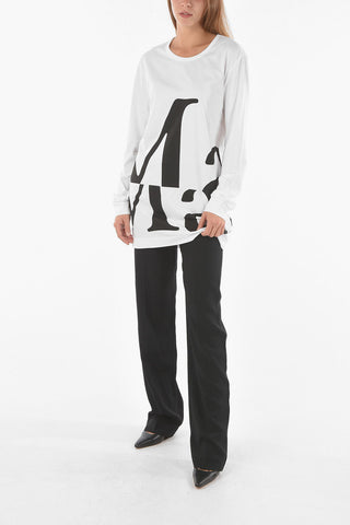 MM1 Contrasting Printed Long Sleeve Maxi T-shirt