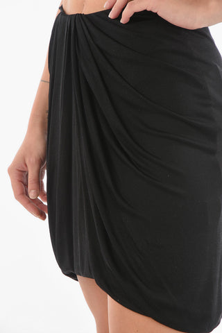 Silk Blend DIPARIS Mini Skirt with Pinched Detailing