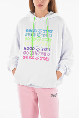 Embroidered GOOD FOR YOU Cotton Oversized Hoodie