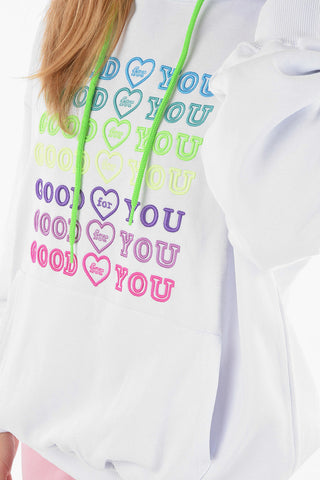Embroidered GOOD FOR YOU Cotton Oversized Hoodie