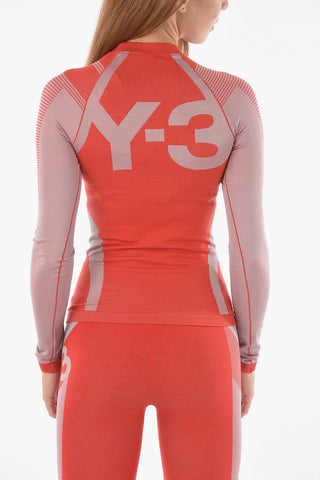 Long-sleeved Side Contrasting Band Sports T-Shirt