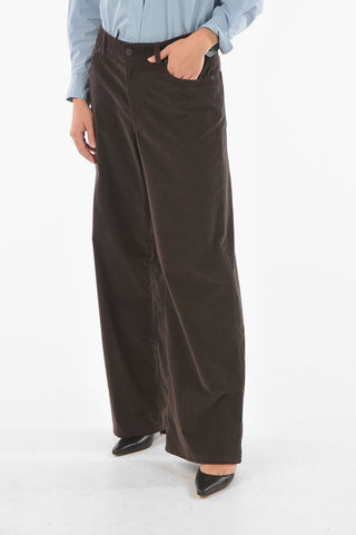 Pantaloni 5 Tasche In Velluto A Costine 
