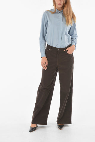 Pantaloni 5 Tasche In Velluto A Costine 