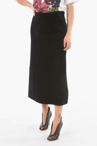 Shearling Midi Skirt