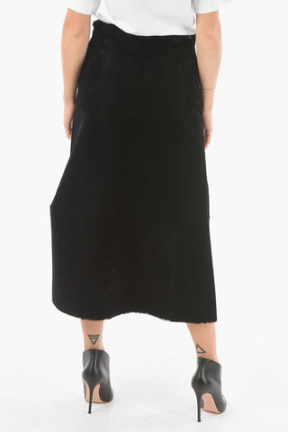 Shearling Midi Skirt