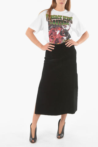 Shearling Midi Skirt
