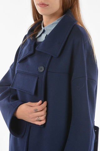 Wool VEDA Double-breasted Peacoat with Destructured Fastening
