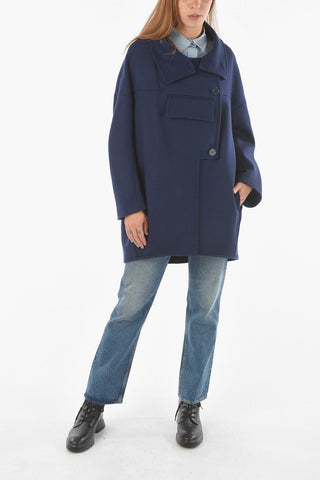 Wool VEDA Double-breasted Peacoat with Destructured Fastening