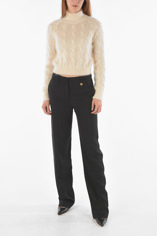 Turtleneck Jewel Button Mohair Blend Sweater