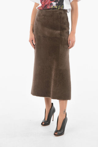 Shearling Midi Skirt