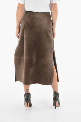 Shearling Midi Skirt