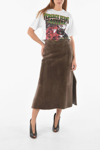 Shearling Midi Skirt