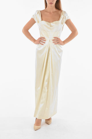 Satin Silk Mermaid Dress with Corset and Back Slit