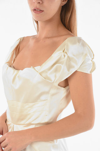Satin Silk Mermaid Dress with Corset and Back Slit