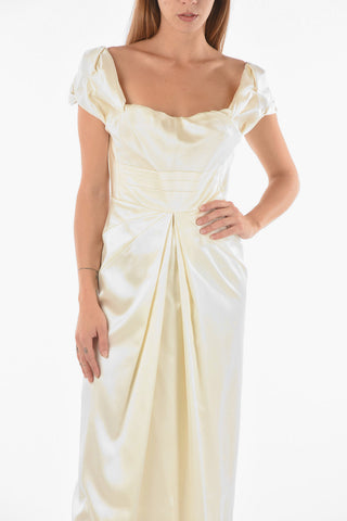 Satin Silk Mermaid Dress with Corset and Back Slit