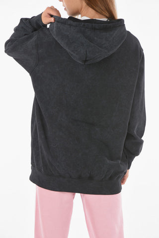 COUTURE Felpa Oversized Crinkle Fade con Stampa Frontale