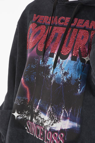 COUTURE Felpa Oversized Crinkle Fade con Stampa Frontale