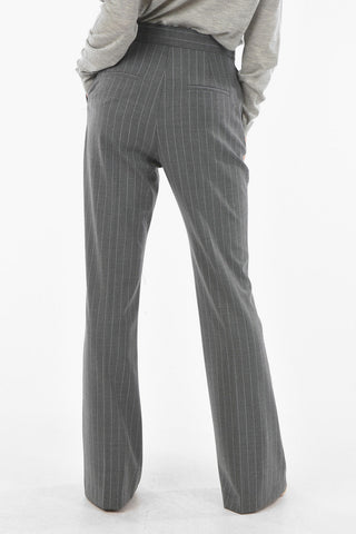 High-waisted Pinstriped Flared Pants