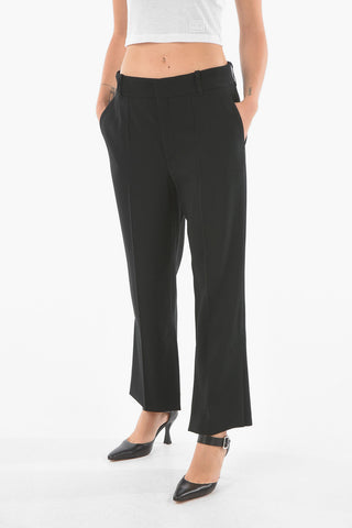 Single-pleated Pants with Ankle Slits