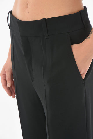 Single-pleated Pants with Ankle Slits