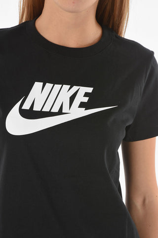 T-shirt Girocollo con Logo a Contrasto