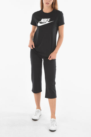 T-shirt Girocollo con Logo a Contrasto