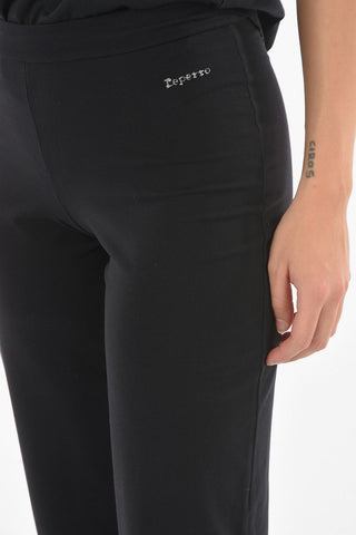 Stretchy Pants With Embroidered Logo
