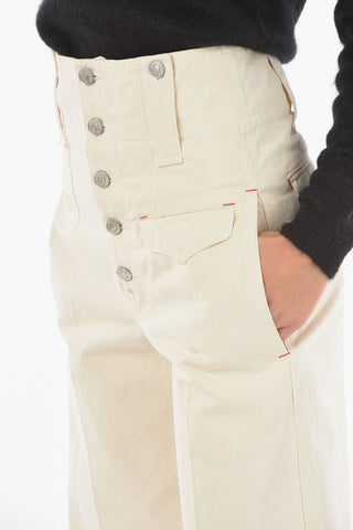 High Waisted Baggy DARLENA Pants With Button Closure