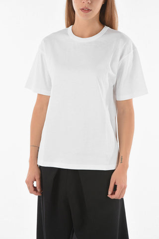 SUZANNE KOLLER Crew Neck Embroidered Logo Cotton T-Shirt