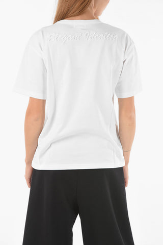SUZANNE KOLLER Crew Neck Embroidered Logo Cotton T-Shirt