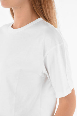 SUZANNE KOLLER Crew Neck Embroidered Logo Cotton T-Shirt