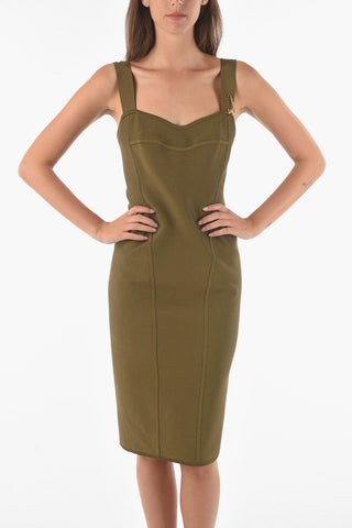 Tubino in Viscosa Stretch con Scollo a Cuore