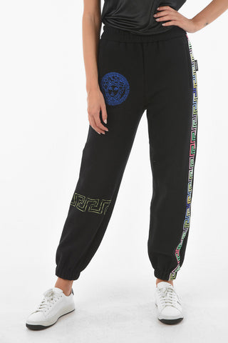 Side Logoed Band Fleece Cotton Blend Joggers