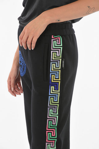 Side Logoed Band Fleece Cotton Blend Joggers