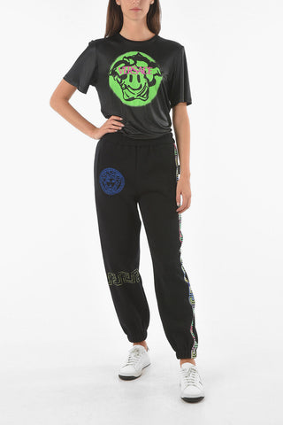 Side Logoed Band Fleece Cotton Blend Joggers
