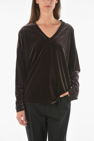 V Neck EVA Velvet Sweater