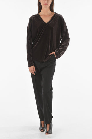 V Neck EVA Velvet Sweater