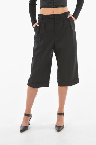 Double-pleated Virgin Wool Gaucho Pants