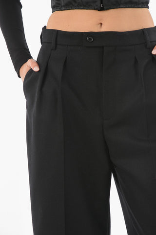 Double-pleated Virgin Wool Gaucho Pants