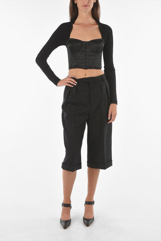 Double-pleated Virgin Wool Gaucho Pants