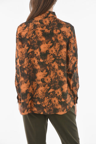 Printed Satin Silk Shirt with Breast Pocket