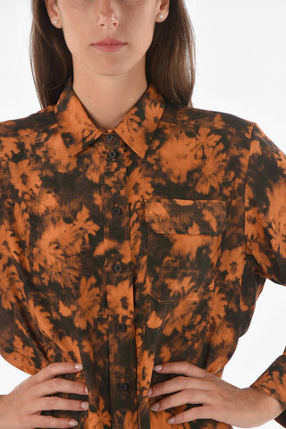 Printed Satin Silk Shirt with Breast Pocket
