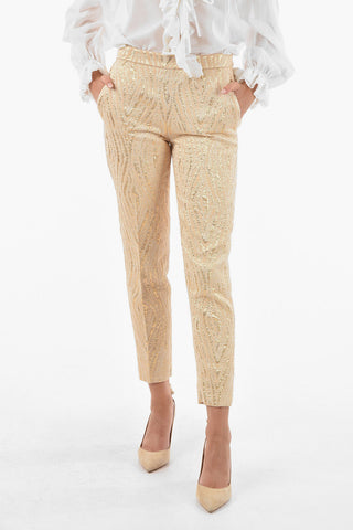 2 Pocket Side Zipped Lurex Pants