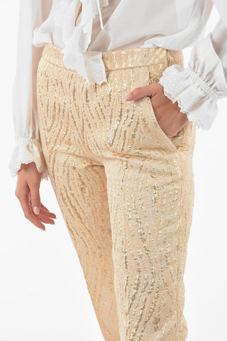 2 Pocket Side Zipped Lurex Pants