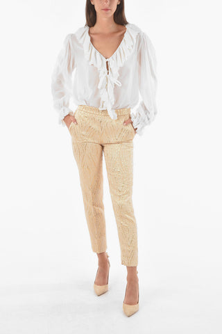 2 Pocket Side Zipped Lurex Pants