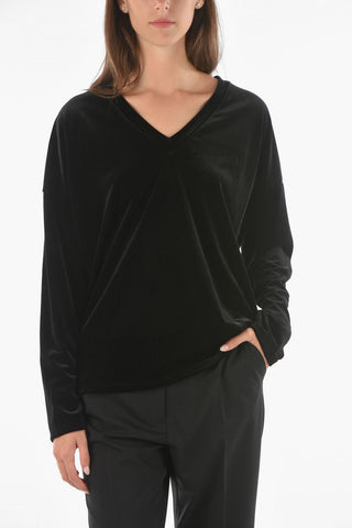 Maglia EVA in Velluto con Collo a V